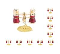10 set Opera Occhiali Binocolo Ottico Lente Teatro Corpo In Metallo Maniglia Telescopio Strumento di Visualizzazione Multiuso Resistente Alla Ruggine Donne Rosso, Catena