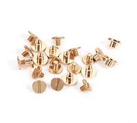 10 Set Rivetti Artigianali in Pelle, 5/6,5/8 mm in Ottone Massiccio Bottone a Bottone Vite d'oro Fai da Te chiodo Rivetto a Vite per Cintura in Pelle Libro contabile Album Fotografico