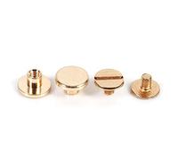 HEEPDD 10 Set Rivetti Artigianali in Pelle, 5/6,5/8 mm in Ottone Massiccio Bottone a Bottone Vite d'oro Fai da Te chiodo Rivetto a Vite per Cintura in Pelle Libro contabile Album Fotografico(5mm)
