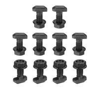 10 Set Viti A T Con Dado A Flangia Esagonale M8x20mm Per Serie 40, Nero