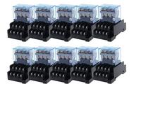 10 setLY4NJ HH64P AC 110V 220V DC 12V DC 24V 14PIN 10A Silver Power Relay Coil 4PDT with Base(AC,110V)
