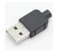 10 Sets DIY USB 2.0 Connector A Type Male 4 Pin Assembly Socket Solder Type Black Shell