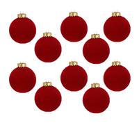 10 Sfere Palline Velluto da cm 10 Rosso Bordo Oro Palle per Albero di Natale Decorazioni Natalizie addobbi Particolari Moderne