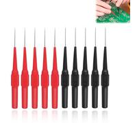 10 Sonde di Prova Multimetro Isolato, Kit Puntali per Tester Ago Sottili, Puntali Multimetro Isolati, 0.7mm Connettore a Banana Flessibile, Rosso e Nero per Applicazioni Automotive, Industriale, HVAC