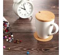 10 sottobicchieri quadrati in sughero con retro antiscivolo, per uso domestico e bar, isolamento termico, base in sughero naturale, fai da te, per bevande e vasi (rotondi)