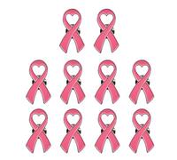 10 spille da donna a forma di cuore, spille da bavero con nastro per la sensibilizzazione sul cancro al seno, spilla a forma di cuore per donna ragazza speranza spilla a nastro