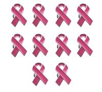 10 spille da donna a forma di fiocco, per la sensibilizzazione sul cancro al seno, spilla a forma di fiocco, per donne e ragazze, Metallo