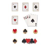 10 spille da poker in stile misto, set di spille da bavero smaltate con | Spilla smaltata a forma di spilla da poker, per zaini, vestiti, feste, anniversari