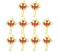 10 spille eleganti in lega con dettaglio a forma di uccello della pace e crocifisso, per eventi formali, chiusura sicura sul petto, design leggero, spilla a forma di uccello della pace, Silver, come