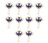 10 spille eleganti in lega con dettaglio a forma di uccello della pace e crocifisso, per eventi formali, chiusura sicura sul petto, design leggero, spilla a forma di uccello della pace, Silver, come