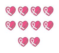 10 spille per la consapevolezza per donne, operatori sanitari, a forma di cuore, in metallo, per abbigliamento, abbellimenti, abbigliamento, TAGLIA UNICA, come descritto