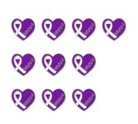 10 spille per la consapevolezza per donne, operatori sanitari, a forma di cuore, in metallo, per abbigliamento, abbellimenti, abbigliamento, TAGLIA UNICA, come descritto
