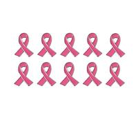 10 spille smaltate con nastro rosa, per donne e uomini, per promuovere campagne contro il cancro al seno, commemorazioni di beneficenza e attività di prevenzione della droga, ideali per eventi, Misura
