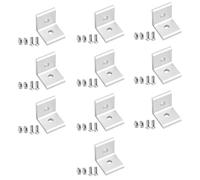 10 staffe angolari, in lega di alluminio, profilo di estrusione, staffe angolari ad angolo retto, connettori a L a 90 gradi, con bulloni e dadi per supporto del telaio del profilo (18 mm x 25 mm)