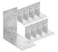 10 staffe angolari larghe, 8,4 x 4,8 cm, resistenti in acciaio inossidabile, staffe angolari a 90 gradi, staffe per mensole a L, per mobili in legno, librerie, finestre, armadi