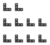 10 staffe angolari piatte a L, 40 mm x 40 mm, in acciaio inossidabile, staffe di giunzione, piastre di rammendo, per mensole in legno, armadi, tavoli, sedie (nero)