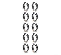 10 staffe di montaggio a U per lampade a LED in acciaio inossidabile con rivestimento protettivo in plastica (43-45 mm)