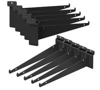 10 staffe resistenti per mensole per coltelli, 20,3 cm, in metallo, per pareti a lamelle, accessori neri con labbro, staffe per griglia, ganci per pannelli a doghe, espositori per mensole per uso