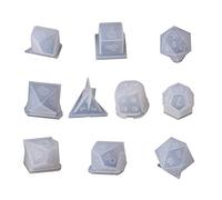 10 stampi per dadi in resina, 10 stili, poliedrici, set di stampi in silicone per resina epossidica, portachiavi