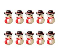 10 statuette in miniatura a forma di pupazzo di neve, in resina, per casa delle bambole, decorazione da giardino, micro paesaggistica, ornamenti natalizi, 1,5 x 2 cm