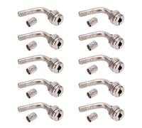 10 steli di valvole per camion TR543E, 75 gradi per foro da 9,7 mm | Valvole per pneumatici tubeless clamp-in in alluminio con lunghezza 65 mm e diametro inferiore 16 mm per ruote di camion