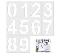10 stencil con numeri grandi, lunghezza 22,86 cm, in plastica, riutilizzabili, per la marcatura di parcheggi di garage, numeri civici, cassette delle lettere, indirizzi, lavori di pittura