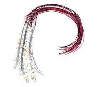 10 strisce di luci a LED bianche pre-cablate, 6 per LED SMD per striscia, cavo da 20 cm, 12 V-18 V CA/CC, angolo del fascio di 120 ° per modellismo ferroviario, casa delle bambole e layout di edifici