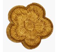 10 Stück kleine Blume Stickerei Patches zum Aufbügeln oder Selbstkleben,Universal florale Flicken für Kleidung,Schuhe,Hüte & DIY Zubehör,Bestickte Applikationen für Handwerk,3x3 cm,Messingfarben