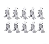 10 supporti in metallo con clip a molla per pala, scopa, mocio e rastrello, per montaggio a parete, organizer per garage, capannone, giardino, recinzione, finitura argento, ganci resistenti per
