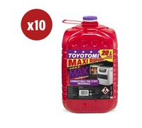 10 TANICHE DA 20 LITRI DI COMBUSTIBILE LIQUIDO "TOYOTOMI MAX" - TOTALE DI 200...