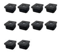 10 tappi terminali in plastica nera con filettatura M8, tappi quadrati per tubi, per mobili, tavoli, sedie, scrivanie, letti, 50 mm x 50 mm