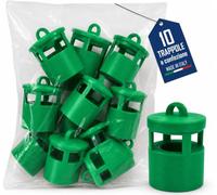 10 Tappi Trappola verdi per Insetti Compatibili con Bottiglie PET - Biotrappola Riutilizzabile per Mosche, Vespe, Calabroni, Cimici Asiatiche, Drosophila Suzukii e Popillia Japonica - Made in Italy