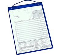 10 tasche per documenti DIN A4, blu, con tasca per chiavi