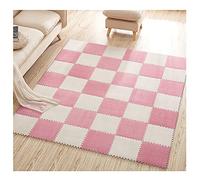 10 Tessere Tappetino In Schiuma Puzzle Peluche, Tappeto Quadrato Ad Incastro Piastrelle Tappetino Da Gioco, Piastrelle Per Pavimenti Puzzle, Tappeti Per Arrampicata, 12x12 (Color:Rosa+beige)