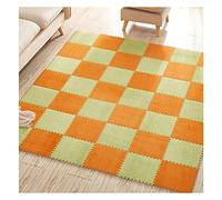10 Tessere Tappetino In Schiuma Puzzle Peluche, Tappeto Quadrato Ad Incastro Piastrelle Tappetino Da Gioco, Piastrelle Per Pavimenti Puzzle, Tappeti Per Arrampicata, 12x12 (Color:Verde chiaro+Arancia)