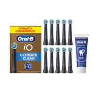 10 Testine di Ricambio iO Ultimate Clean Nere + Dentifricio Advanced Rigenera Smalto