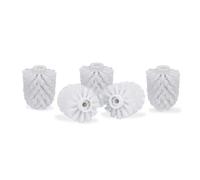 Relaxdays Spazzole per scopino da bagno 10x ciuffi ricambio Ø7 cm filetto 9,5 mm Bianco