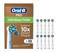 10 Testine Ricambio Originali Spaz Elettrico Oral-B Pro Cross Action WhiteBianco
