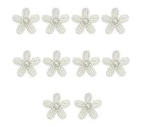 10 toppe da cucito fatte a mano con perle finte a forma di fiore, per abbigliamento, jeans, cappelli, borse, belle decorazioni