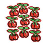 10 toppe per applique ricamo, ferro su distintivi, accessori da cucito fai da te per vestiti, borse e cappelli, colore rosso ciliegia, molto pratiche e popolari