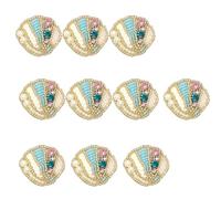 10 toppe per gli abitanti del mare, applique, perline artificiali, strass, perline da cucire per vestiti, giacche, vestiti