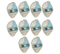 10 toppe per gli abitanti del mare, applique, perline artificiali, strass, perline da cucire per vestiti, giacche, vestiti