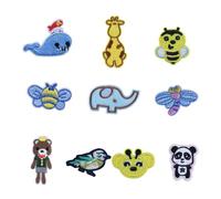 10 toppe ricamate termoadesive a forma di animale, toppe termoadesive a forma di giraffa, toppe da cucire per vestiti e borse