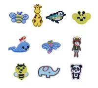 10 toppe termoadesive a forma di animale in stile cartone animato, a forma di farfalla, da cucire, per abbigliamento, jeans, zaini