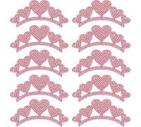 10 toppe termoadesive in tessuto non tessuto, a forma di corona, con strass, da applicare con ferro da stiro, per bambini, tiara da principessa (Tiara 1)
