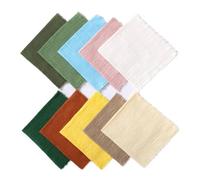 10 tovaglioli di cotone fatti a mano, 42 x 42 cm, 100% garza di cotone, con frange, per cene, feste, matrimoni, strofinacci (verde smeraldo)