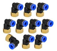 10 tubi da 6 mm AD x 1/2 BSP, filettatura interna a 90 gradi, raccordi pneumatici, tubi dritti Push to Connect Raccordi da infilare, in rame con attacco ad aria compressa