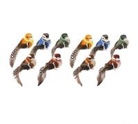 10 uccelli realistici in schiuma con clip in metallo, 10 cm, simulazione passero, decorazioni per feste, artigianato, giardino, matrimoni, feste, eventi, colorati