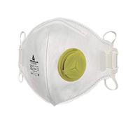 10 unità da Maschera con valvola FFP2 deltaplus M1200VB per protezione delle vie respiratorie, Mascherina
