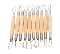 10 utensili per intaglio dell’argilla, set di strumenti per intaglio della ceramica a doppia punta, attrezzi in acciaio inox per scultura e modellazione con manici in legno, ideali